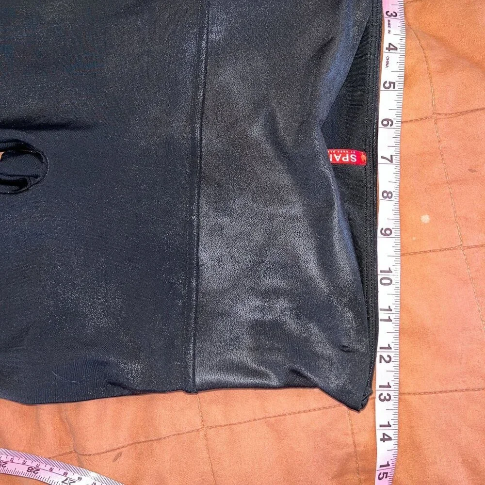 SPANX Black shape Faux Leather Leggings Women MEDIUM